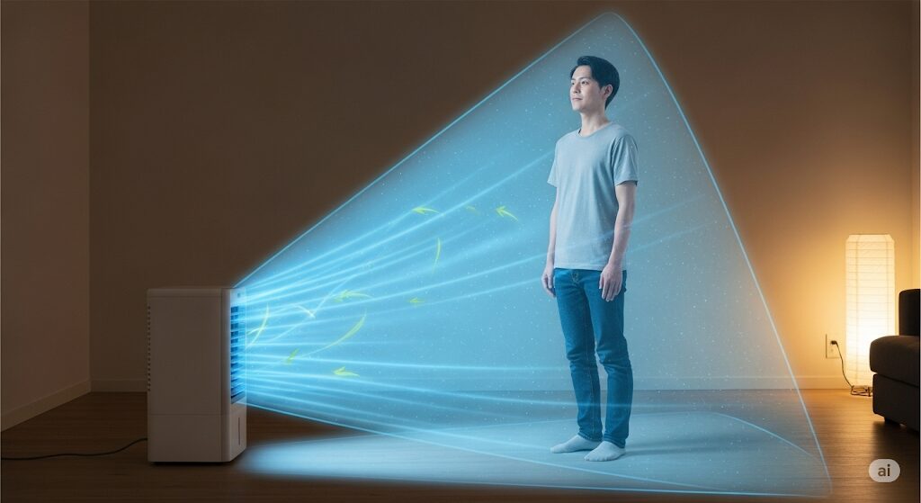 具体的な冷却範囲はどのくらいですか?