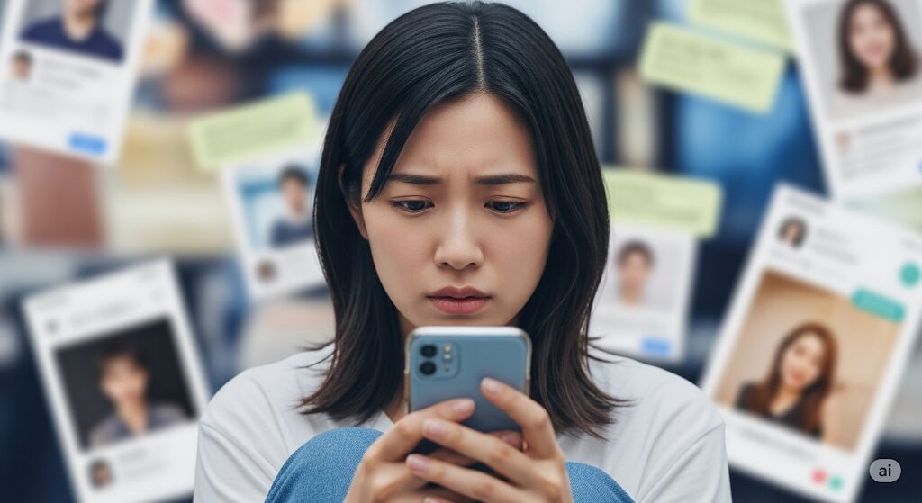 マッチングアプリで誰とも会えない女性の悩み