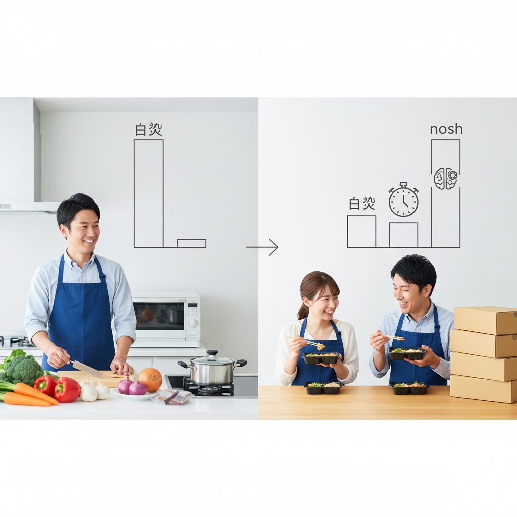 ナッシュは自炊とどちらが安いですか？