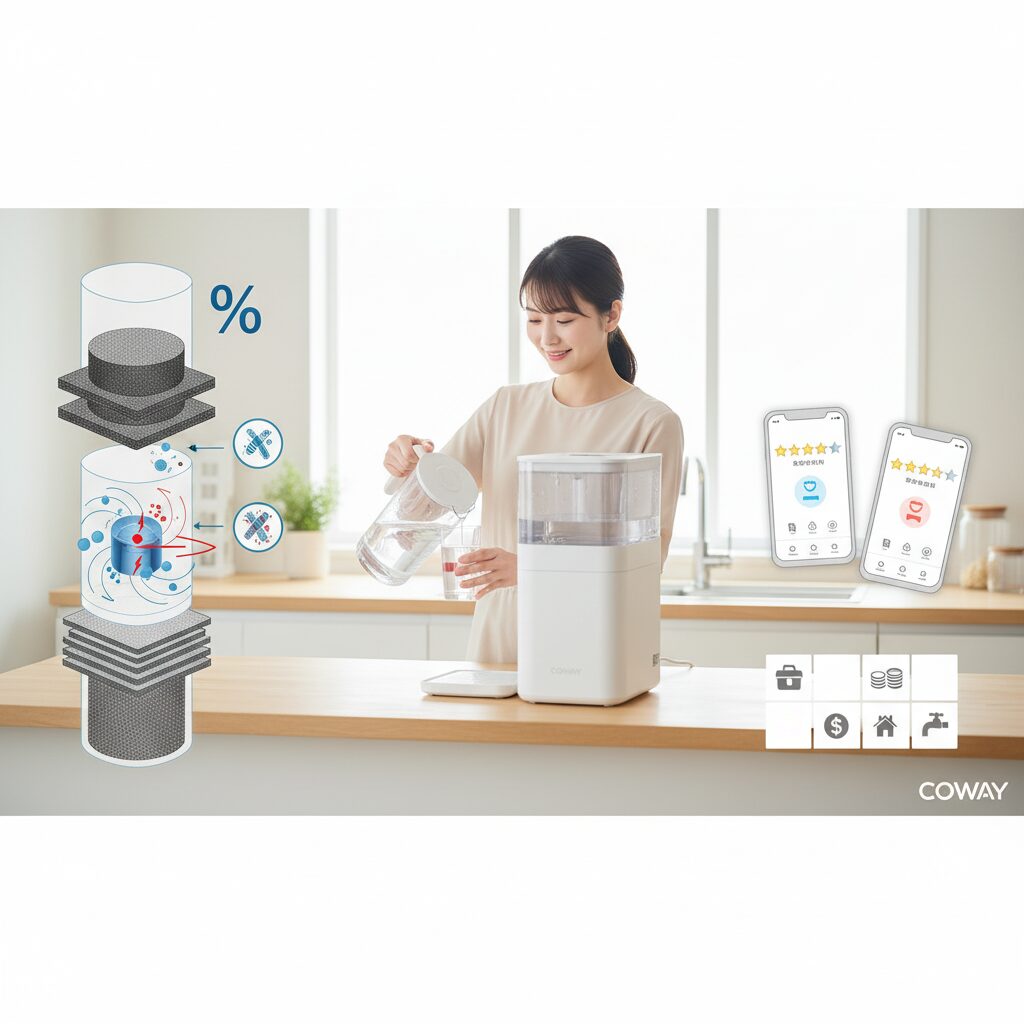 coway社の技術とフィルター除去率は?